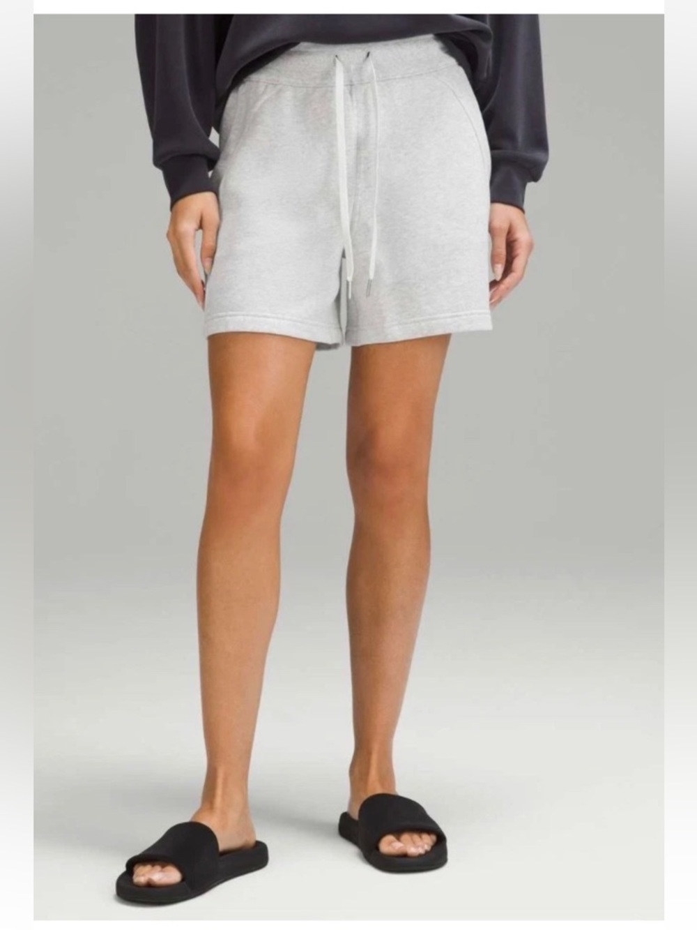 lululemon athletica Light Gray Cozy Drawstring Athletic Shorts